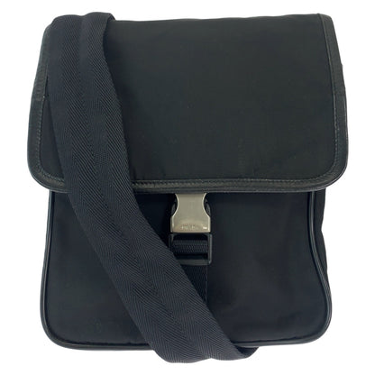 PRADA Shoulder Bag Nylon Black SilverMetal Test Triangle With logo