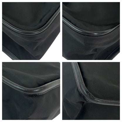 PRADA Shoulder Bag Nylon Black SilverMetal Test Triangle With logo