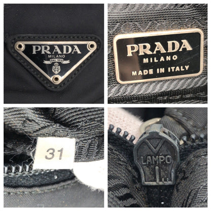 PRADA Tote Bag Nylon Black black Test Triangular logo