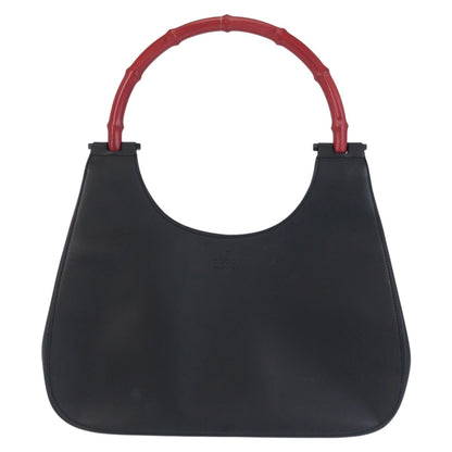 GUCCI Shoulder Bag 001 3739 leather Black black red Bamboo