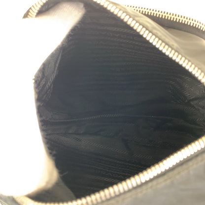 PRADA Shoulder Bag Nylon Black SilverMetal Test Triangle With logo