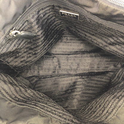 PRADA Shoulder Bag Nylon Black SilverMetal Test Triangle With logo