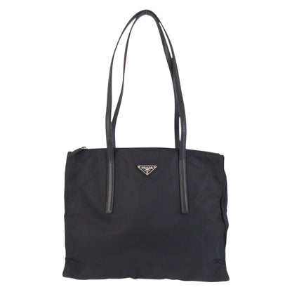 PRADA Shoulder Bag Nylon Black SilverMetal Test Triangle With logo