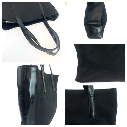 PRADA Tote Bag Nylon Black SilverMetal Test logo