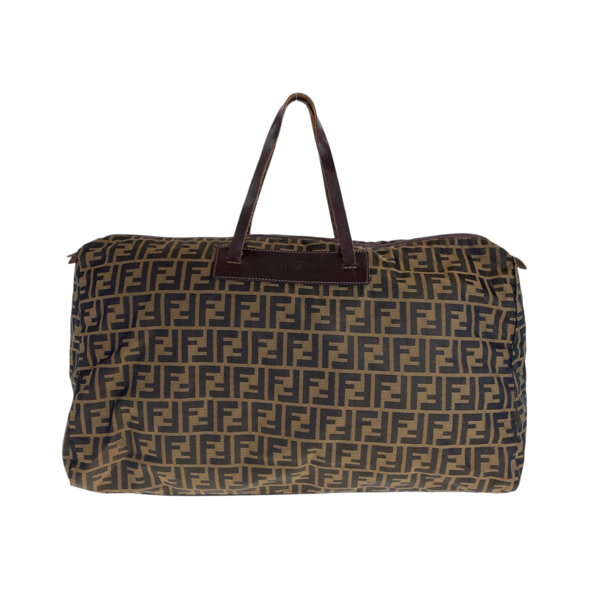 FENDI Boston Duffel bag 15418 0 009 canvas Brown Silver Metal Zucca
