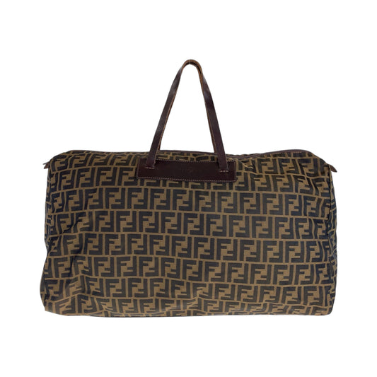 FENDI Boston Duffel bag 15418 0 009 canvas Brown Silver Metal Zucca