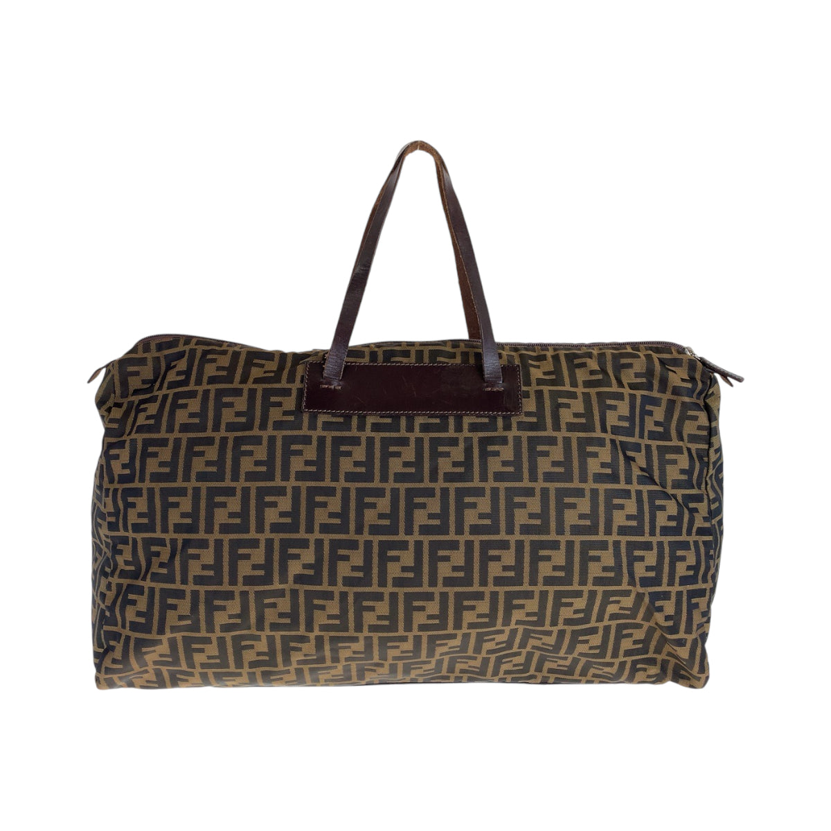 FENDI Boston Duffel bag 15418 0 009 canvas Brown Silver Metal Zucca