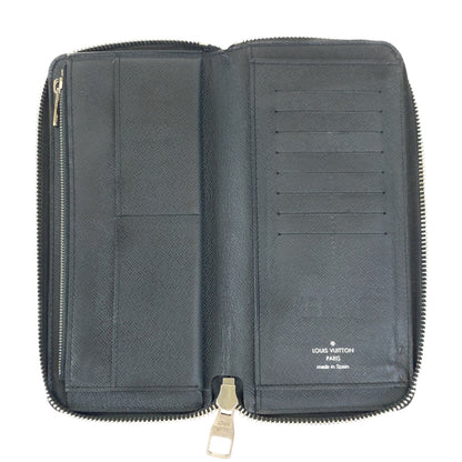LOUIS VUITTON Long Wallet Purse M30503 leather black Taiga Zippy Wallet Vertical