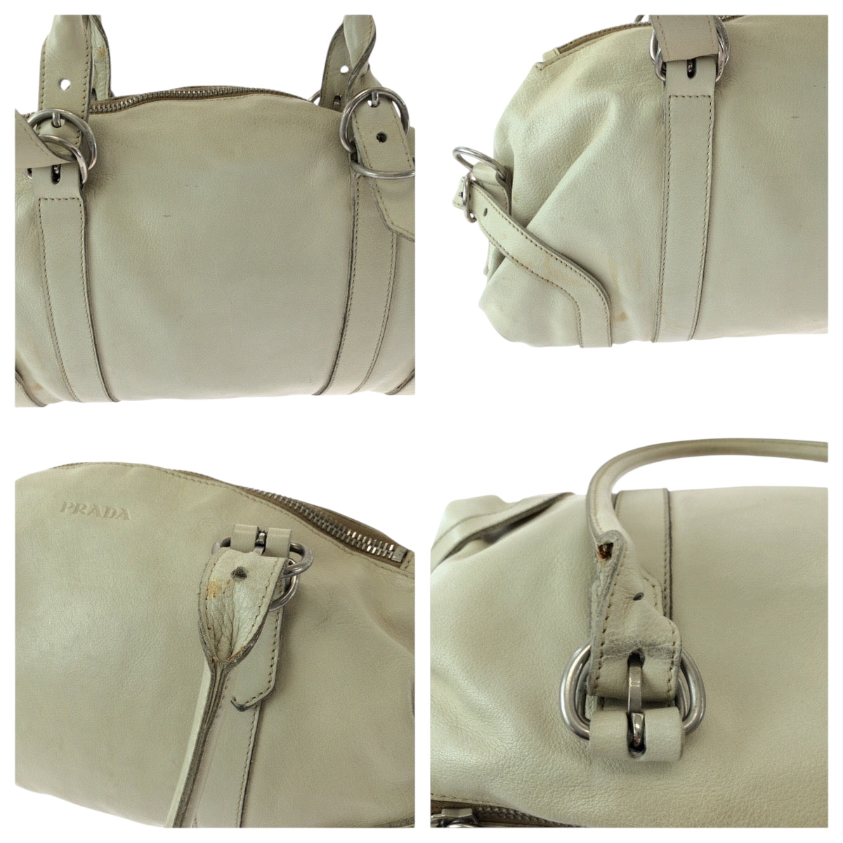 PRADA Handbag leather white