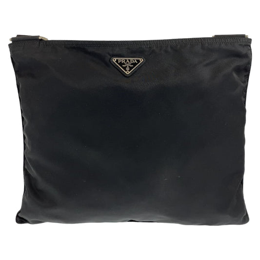PRADA Shoulder Bag Nylon black Test Triangle With logo