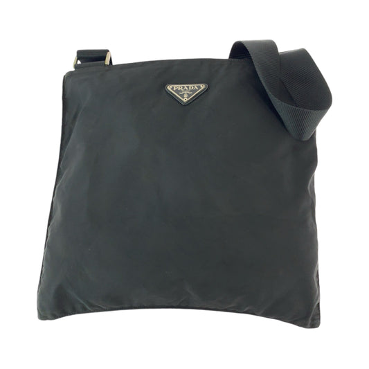 PRADA Shoulder Bag Nylon Black SilverMetal Test Triangle With logo