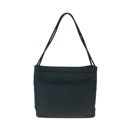 PRADA Tote Bag Nylon Black Silver Metal Test Triangle With logo