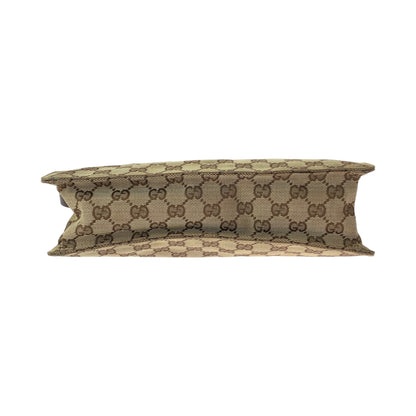 GUCCI Shoulder Bag 120841 GG canvas Brown Silver Metal