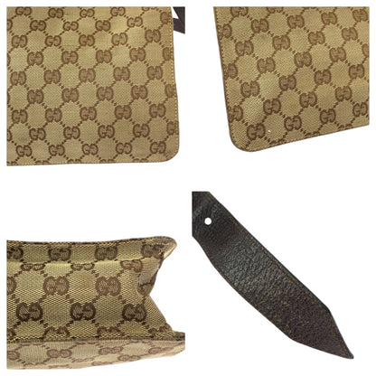 GUCCI Shoulder Bag 120841 GG canvas Brown Silver Metal