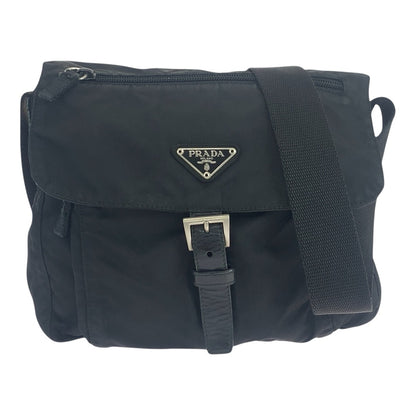 PRADA Shoulder Bag Nylon black Test Triangle With logo