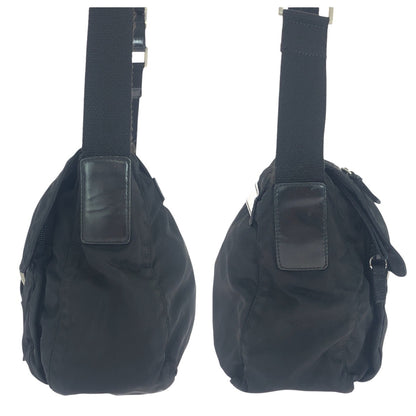 PRADA Shoulder Bag Nylon black Test Triangle With logo