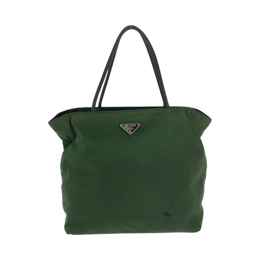 PRADA Tote Bag Nylon Khaki SilverMetal Test Triangle With logo