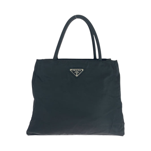 PRADA Tote Bag Nylon Black SilverMetal Test Triangle With logo