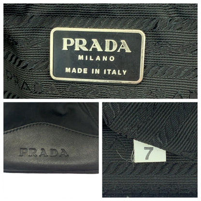 PRADA Tote Bag Nylon Black SilverMetal Test logo