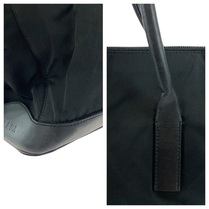 PRADA Tote Bag Nylon Black SilverMetal Test logo