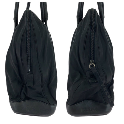 PRADA Tote Bag Nylon Black SilverMetal Test logo