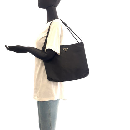 PRADA Tote Bag Nylon black Test Triangle With logo