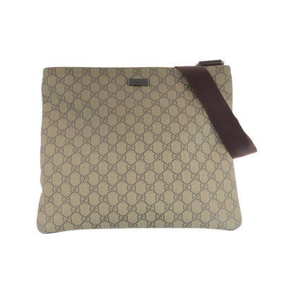 GUCCI Shoulder Bag 201446 GG Supreme Canvas Beige Brown Gold Metal