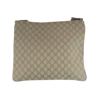 GUCCI Shoulder Bag 201446 GG Supreme Canvas Beige Brown Gold Metal