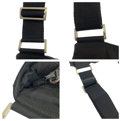 PRADA Shoulder Bag Nylon Black SilverMetal Test Triangle With logo