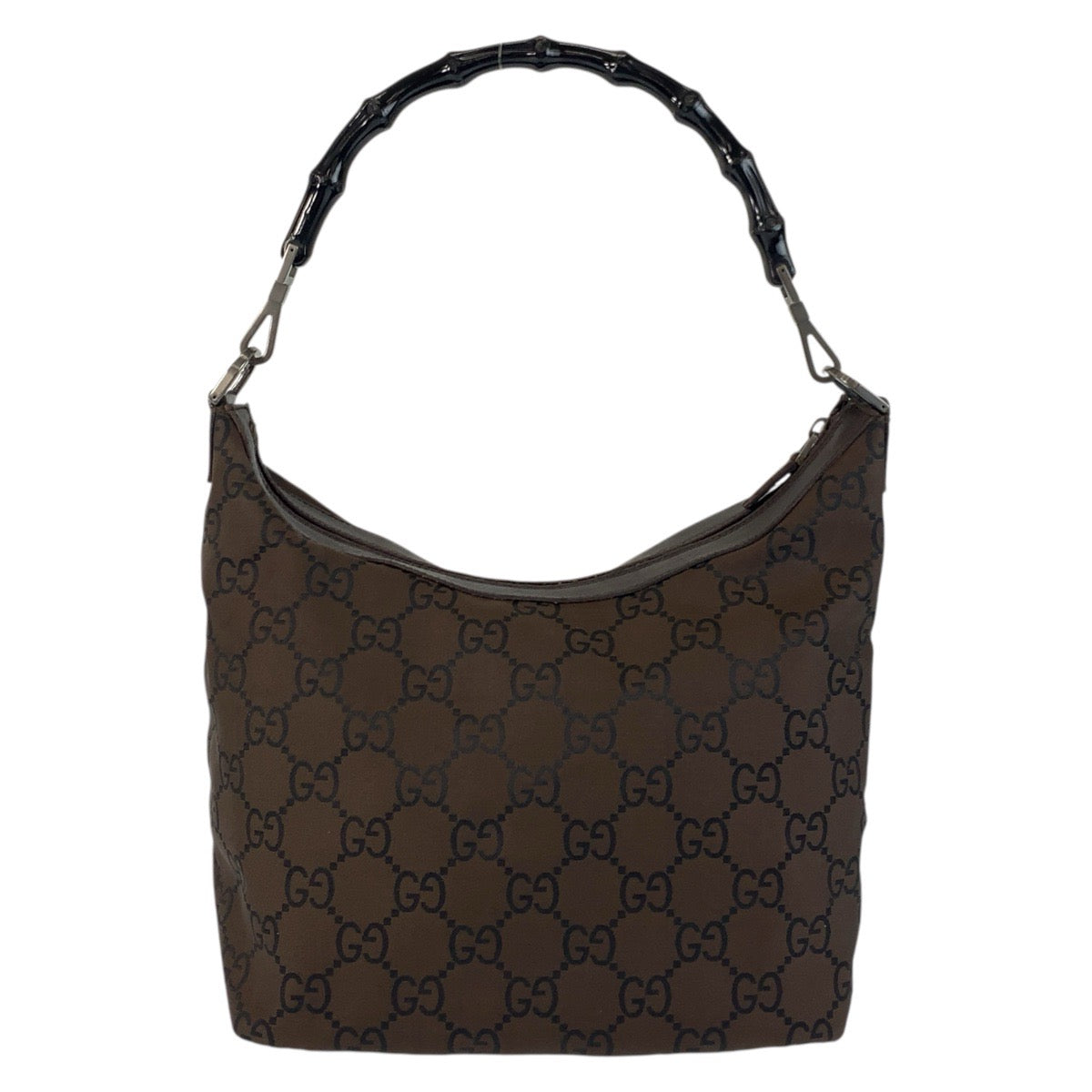 GUCCI Shoulder Bag 000 0531 Nylon Brown Bamboo GG pattern