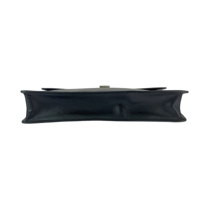 PRADA Clutch bag VR089M leather Bicolor Green Black Safiano Triangle With logo