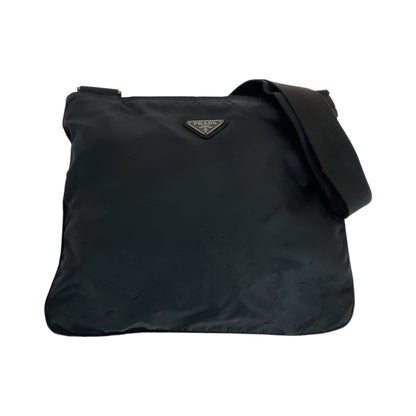 PRADA Shoulder Bag Nylon black Test Triangle With logo