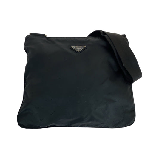 PRADA Shoulder Bag Nylon black Test Triangle With logo