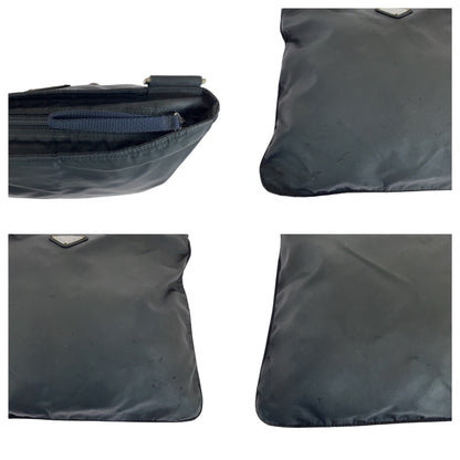 PRADA Shoulder Bag Nylon black Test Triangle With logo