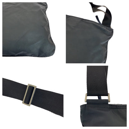 PRADA Shoulder Bag Nylon black Test Triangle With logo