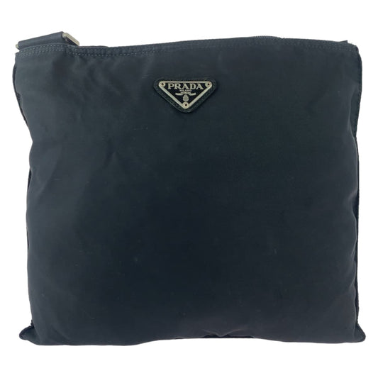 PRADA Shoulder Bag Nylon black Test Triangle With logo
