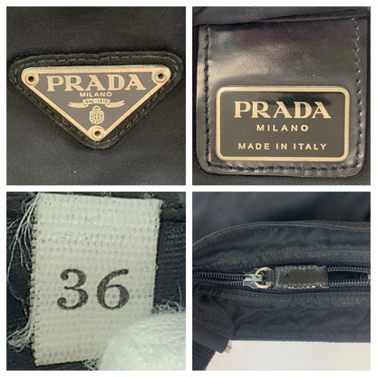 PRADA Shoulder Bag Nylon black Test Triangle With logo