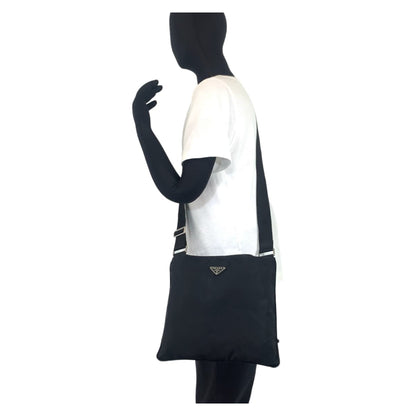 PRADA Shoulder Bag Nylon black Test Triangle With logo