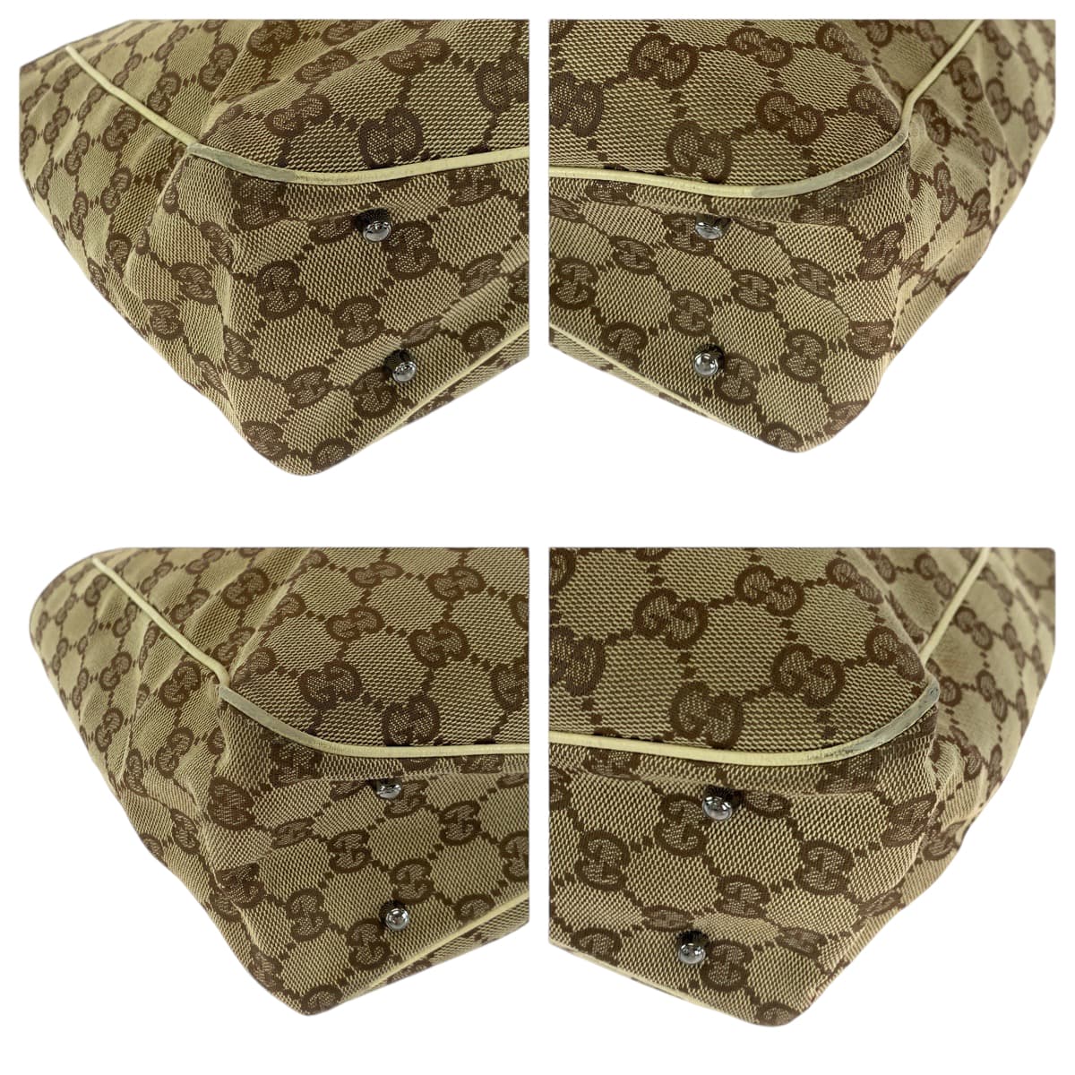 GUCCI Tote Bag 113019 GG canvas Beige brown