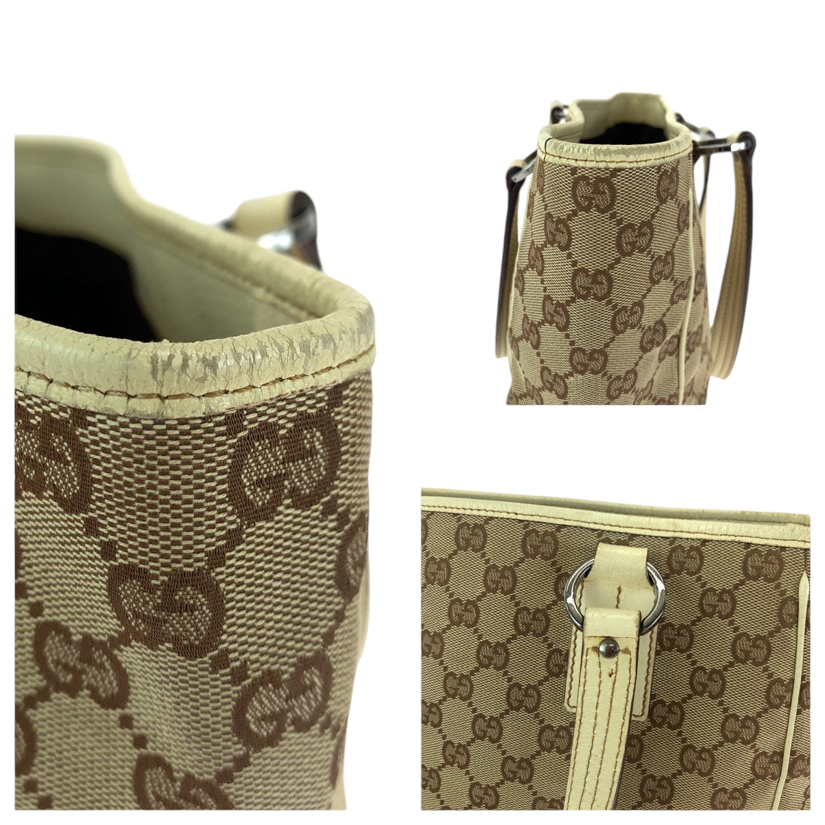 GUCCI Tote Bag 113019 GG canvas Beige brown