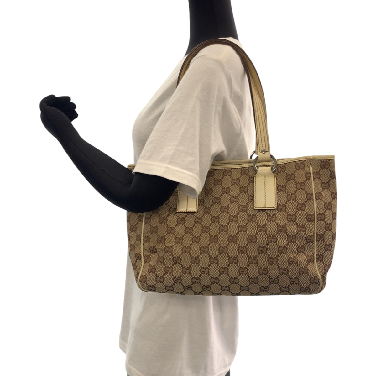 GUCCI Tote Bag 113019 GG canvas Beige brown