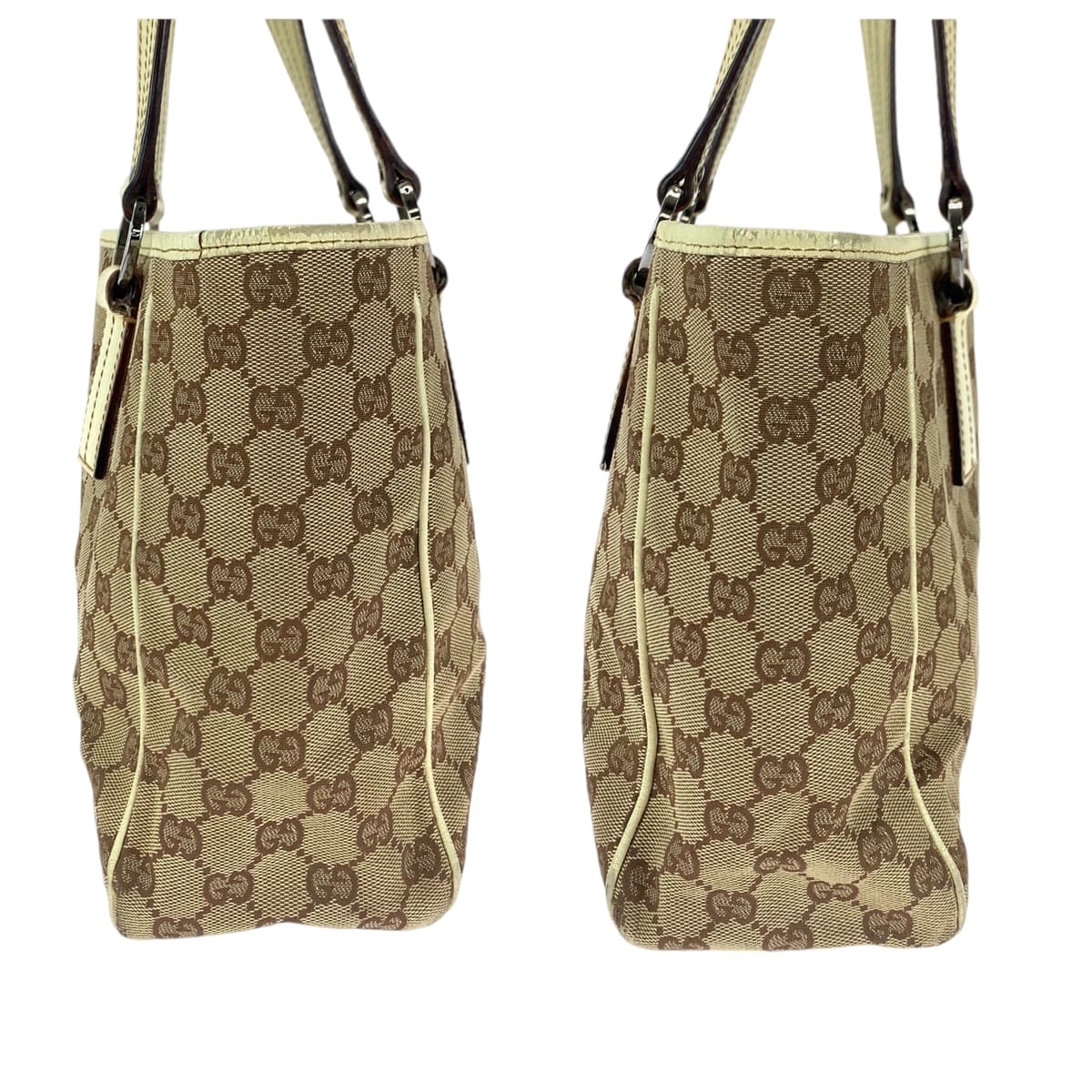 GUCCI Tote Bag 113019 GG canvas Beige brown