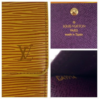 LOUIS VUITTON Long Wallet Purse M63389 leather Tassili Yellow GoldMetal Epi Porte Tresor International