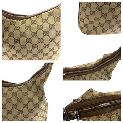 GUCCI Shoulder Bag 001 3814 GG canvas Beige Brown SilverMetal