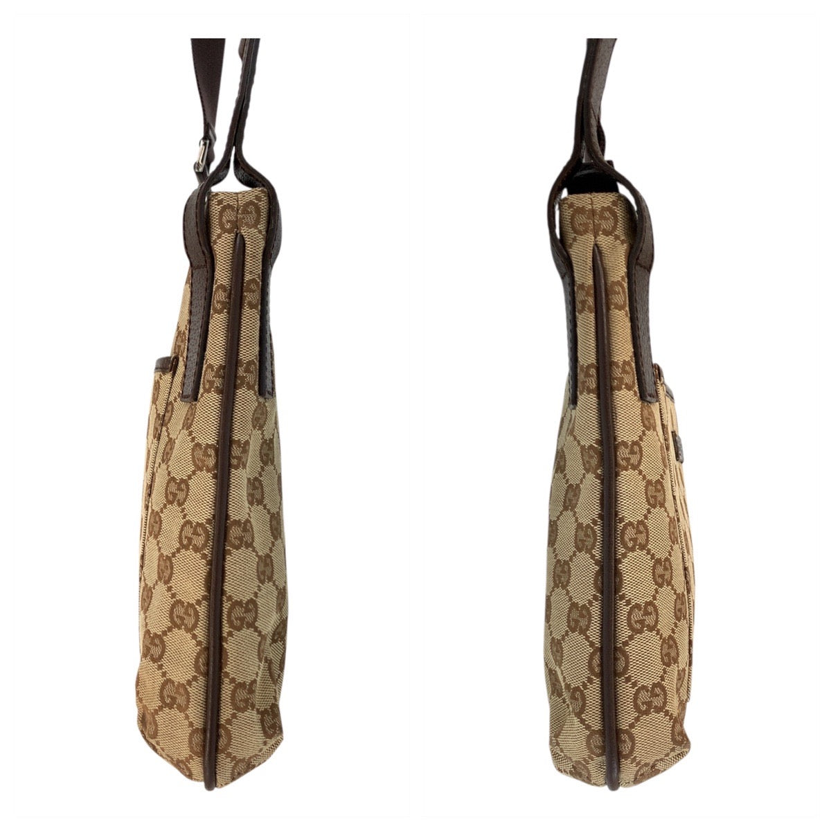GUCCI Shoulder Bag 122793 GG canvas Beige Brown SilverMetal