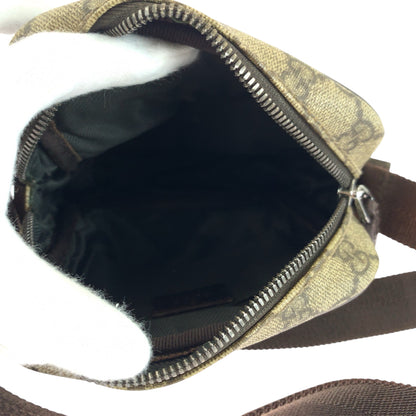 GUCCI Shoulder Bag 101680 GG Supreme Canvas Beige Brown SilverMetal