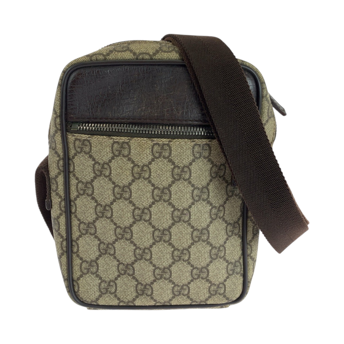 GUCCI Shoulder Bag 101680 GG Supreme Canvas Beige Brown SilverMetal