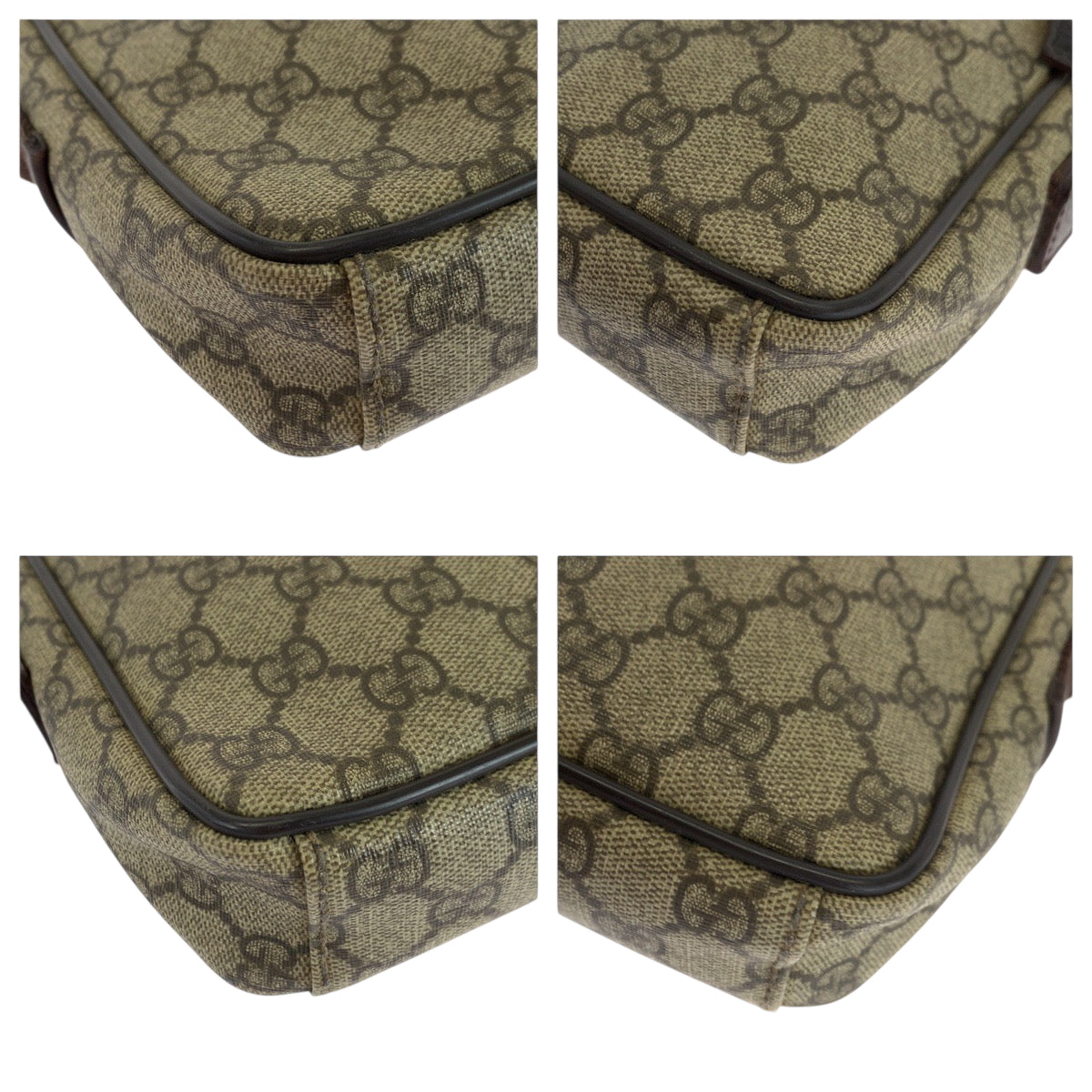 GUCCI Shoulder Bag 101680 GG Supreme Canvas Beige Brown SilverMetal