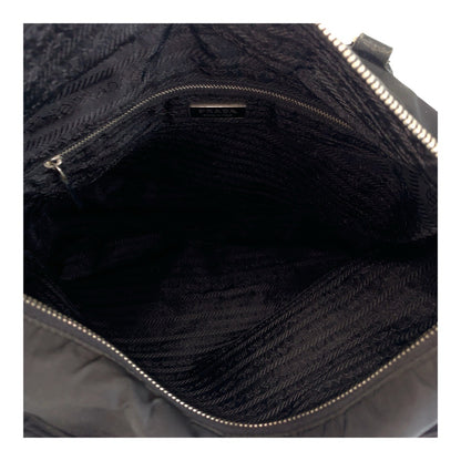 PRADA Shoulder Bag Nylon Black SilverMetal Test Triangle With logo