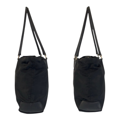 PRADA Shoulder Bag Nylon Black SilverMetal Test Triangle With logo